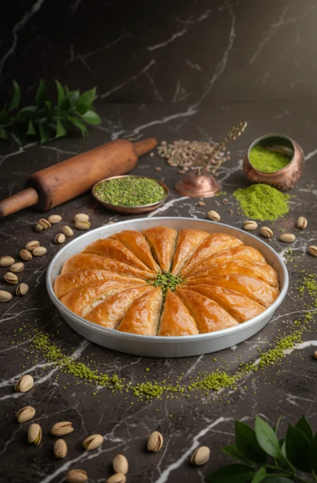 Fıstıklı Havuç Dilim Baklava - 2 kg Tepsi